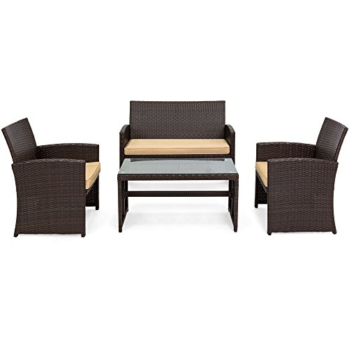 Best-Choice-Products-4-Piece-Wicker-Patio-Conversation-Furniture-Set-with-4-Seats-and-Tempered-Glass-Top-Table-Brown