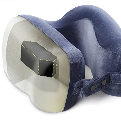 Lewis N. Clark Contoured Memory Foam Hexform Travel Cervical Neck Pillow for Shoulder & Neck