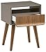 Amazon Brand – Rivet Mid-Century Modern Lacquer Side End Table Nightstand, Grey and Walnut