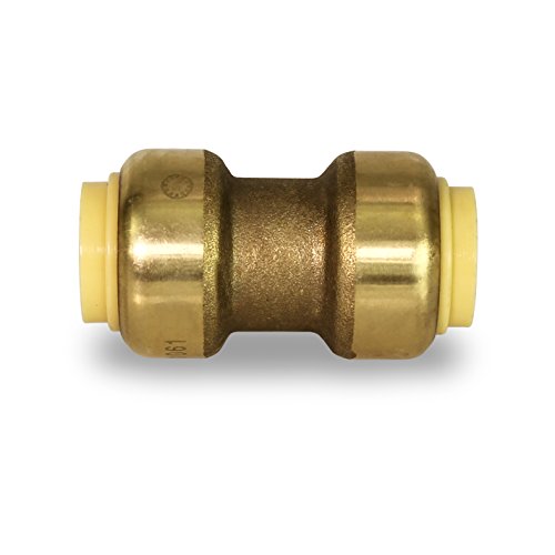 Pushlock UPSC1 Straight Coupling Pipe Fittings Push to Connect Pex Copper, CPVC, 1 Inch, Brass