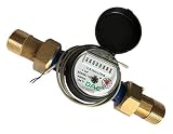 DAE AS320U-125P 1-1/4" Water Meter with Pulse Output, Measuring in Gallon + Coupling