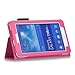 Galaxy Tab 3 Lite 7.0 / Galaxy Tab E Lite 7.0 Case - SHEROX Premium Folio Leather Case for Samsung Galaxy Tab 3 Lite 7.0 / Galaxy Tab E Lite 7.0 Inch Tablet, With Stylus Touch Pen (Hot Pink)