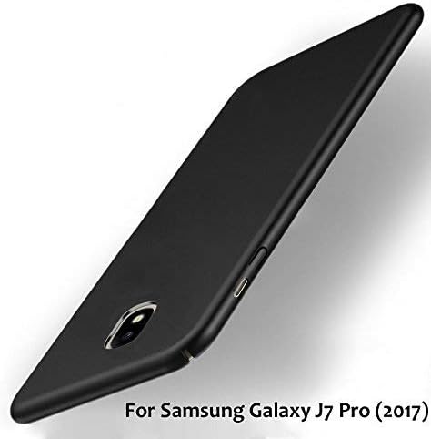Kaira™ Ultra-Slim [Non-Slip] [Anti-Scratch Resistant] All Sides Protection 360 Degree Lightweight Rubberised Matte Hard Case Back Cover for Samsung Galaxy J7 Pro - Pitch Black