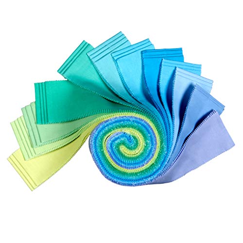 Kaufman Kona Cotton 2.5in Roll Ups 40 Pcs Mermaid Shores