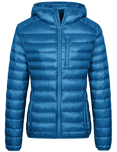 Photo 1 of Wantdo Women's Lightweight Down Jacket Packable Puffer Coat Hooded Insulated Jacket —-Large