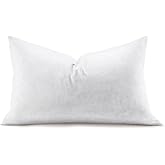 Swandream Feather Rectangle Lumbar Pillow Insert, Soft Fluffy 12 x 20 Inches Decorative Throw Pillow Insert for Bed, Couch and Cushion