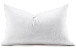 Swandream Feather Rectangle Lumbar Pillow Insert, Soft Fluffy 12 x 24 Inches Decorative Throw Pillow Insert for Bed, Couch and Cushion