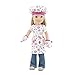 Emily Rose 14 Inch Doll Clothes | Pink Floral Doll Baking Outfit with Apron, Oven Mitts and Chef Hat | Made to Fit Most 14