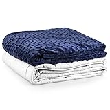 Roore 10 lb Weighted Blanket for Kids I 41x60 I Weighted Blanket with Plush Minky Blue Removable Cover I Weighted with Premium Glass Beads I Perfect for Children from 80 to 125 lb