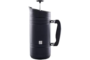 BruTrek BaseCamp Coffee Press - Double Wall Insulated Stainless Steel - Bru-Stop Technology, No Grounds in Coffee, No Spill Lid (Obsidian, 48 fl.oz)