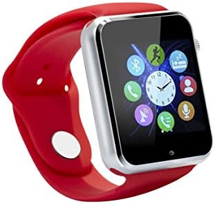 Smart Watch Phone,OURSPOP Bluetooth SmartWatch Unlocked Watch Cell Phone with 1.54inch Round Touch Screen GSM 2G SIM Card Pedometer Sleep Monitor Remote Sync for Android iPhone (Red)