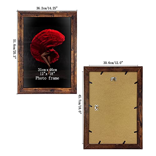 ZBEIVAN 12x18 Picture Frames Set of 2 Rustic 18x12 Photo Frame for