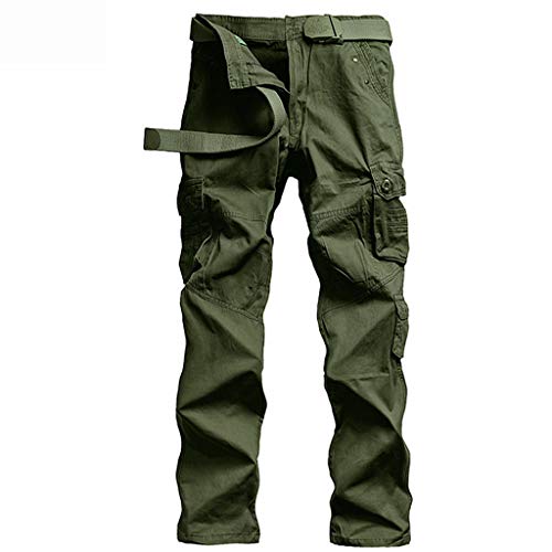 Willsa Mens Swimsuit, Style Outdoor Workwear and Leisure Pants Cotton Trousers Green