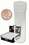 Coin Storage Tubes, Clear Plastic w/Screw on Tops for Pennies (Qty = 10 Tubes) by BCW