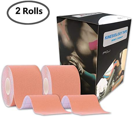 Kinesiology Theraeputic Tape Physio for Athletic Sports Recovery Pain Relieve Strong Adhesion Waterproof Original Cotton Uncut 2 Inch x 16.4 Feet