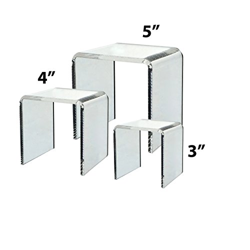 Clear Acrylic Riser Set of 3 (3-Inch, 4-Inch, 5-Inch)