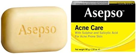 Asepso Acne Care with Sulphur &amp; Salicylic Acid soap (6X80g/2.8oz, Yellow)