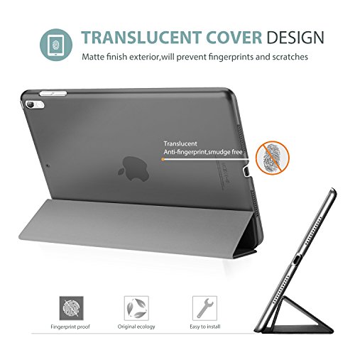 ProCase iPad Pro 10.5 Case 2017, Ultra Slim Lightweight Stand Smart Case Shell with Translucent Frosted Back Cover for All-New Apple iPad Pro 10.5 Inch -Space Gray