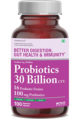 Carbamide Forte Probiotics Supplement 30 Billion,16 Strains with Prebiotics, 100 Veg Capsules