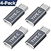 USB Type C Adapter 4 Pack,USB-C to Micro USB Adapter,USB C Convert Connector 56k Resistor for Samsung Galaxy Note 8 S8 S8 Plus +, Google Pixel, Pixel 2 XL, HTC 10, LG G5, Nexus 6P(Gray4)