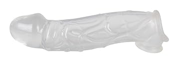 Crystal Skin Penishülle - transparenter Penis Sleeve für Männer, Penishülle mit Klitoris-Stimulation, Äderung und Eichel, Sle