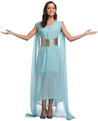 Women's Chiffon Cosplay Dress Halloween Costumes Blue Fancy Party Dress