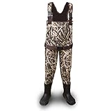 Wind River Sporting Goods Neoprene Adjustable Children and Youth Waterproof Fishing and Hunting Chest Waders for Youth, Kids, Toddlers, and Children (Mossy Oak, 4/5 Little Kid)