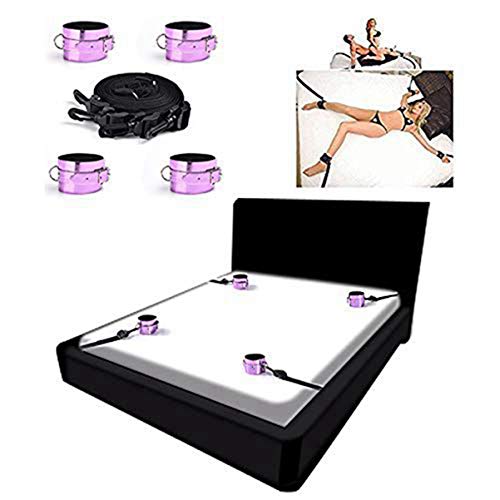 Fun and Romantic Game Rësstrâînts The Bed Adult Pleasure Toys for Couples Soft Nylon, Purple