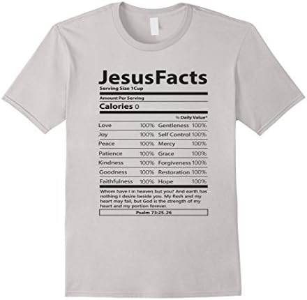 Men's jesus facts T Shirt Medium Silver
