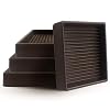 CasterMaster 4X4 Square Rubber Furniture Caster Cups with Anti-Sliding Floor Grip (Set of 4)