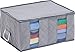 1Storage Clothing Organizer Bag, Breathable Material, 2Cells, Carry Handles, Grey 179-01A