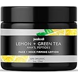 Face &amp; Neck Firming Cream - Top Influencer - Organic &amp; Vegan - Helps With Anti-Wrinkle &amp; Firming Skin Packed with Plant Stem Cells, Castor Oil, Vitamin E, AHAs, Peptides, Lemon Extract &amp; More