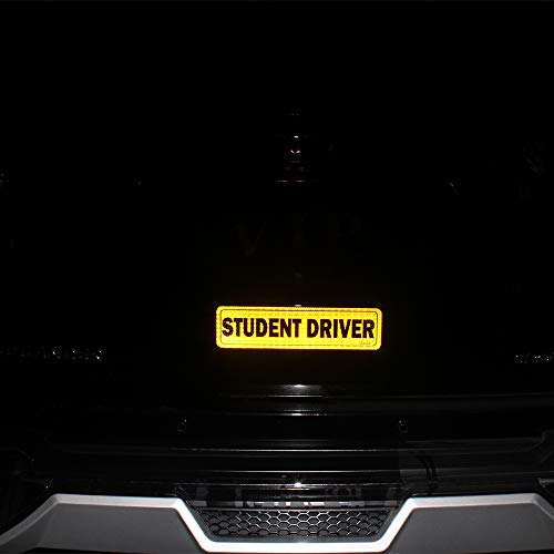 GAMPRO Set of 3 Vehicle Reflective Student Driver Magnetic Signs Bumper Stickers, 12 X 3 X 0.1 Inches Reflective Vehicle Car Sign Drivers, Reduce Road Rage and Accidents for Rookie Drivers - Thumbnail 4