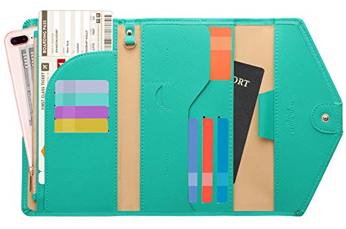Zoppen Mulit-purpose Rfid Blocking Travel Passport Wallet (Ver.4) Tri-fold Document Organizer Holder, Baby Green Zoppen Mulit-purpose Rfid Blocking Travel Passport Wallet (Ver.4) Tri-fold Document Organizer Holder, Baby Green