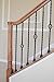 Satin Black 16.3.2 Angled Base Shoes for 1/2 inch Square Iron Balusters for Stair Remodel, Box of 10