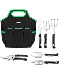 TomCare Juego de herramientas de jardín, 7 piezas, herramientas de jardinería, juego de herramientas de jardinería resistentes, para podar tijeras cómodas, mango antideslizante, bolsa de almacenamiento duradera, regalos de jardín, jardineros, hombres y mu
