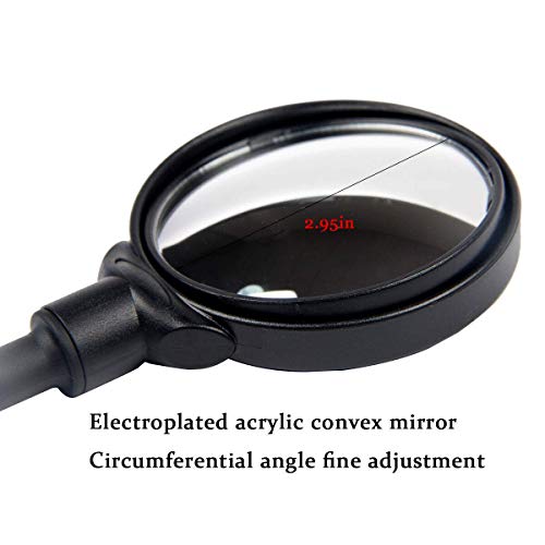 Yizhet Bike Mirror, 1 PCS Bicycle Rearview Mirror 360° Adjustment Handlebar and Rotatable Acrylic Convex Mirror for E-Bike MTB Cycling Mountain Bike Road Bike - Thumbnail 4