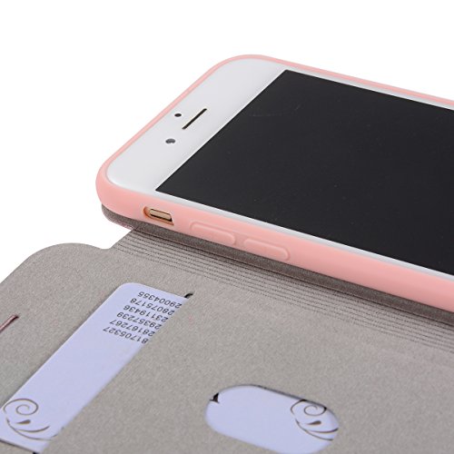 iPhone 6 Plus Case,iPhone 6s Plus Case,DAMONDY Luxury Scrub Wallet Purse Card Holders Design Flip Cover TPU Soft Bumper Microfiber Leather Ultra Case for iPhone 6 Plus / iPhone 6s Plus-Pink - Thumbnail 7