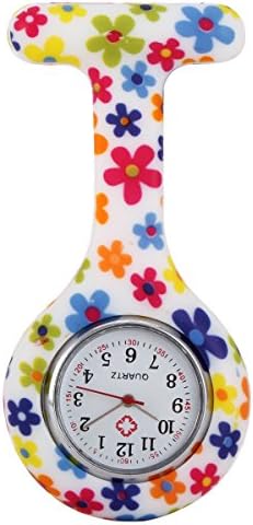 Floral Nurse Clip-on Fob Brooch Pocket Watch for Women Girl #16