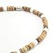 Green Nipa Hut 5mm Light Brown Coco Bead Hawaiian Necklace with White Puka Shell Accents, Barrel Lock