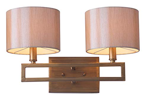 SAFAVIEH Lighting Collection Catena Rustic Farmhouse Antique Gold 2-light Bedro…