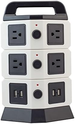 Fnado, Multi Electric Power Strip 2500W, 7 Outlet Surge Protector Desktop with 4-Port USB Charging Ports 6.5 Feet Cord for Home and Office - Overload Protection