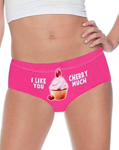 PantyHoes I Like You Cherry Much Flirty Sexy Ladies Hipster Panties, Pink - Medium