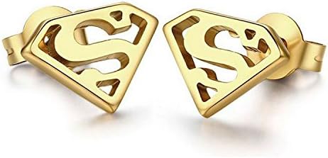 Delatcha Stainless Steel Superman Women Gold Color fashion earrings for women