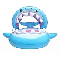 Viyor shop Baby Pool Float with Canopy Inflatable Shark Float for Pool 6-36 Months (Shark 2)