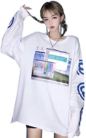 ロゴ プリント マーク コンピューター 長袖 カットソー 超激安 トップス Tシャツ レディース