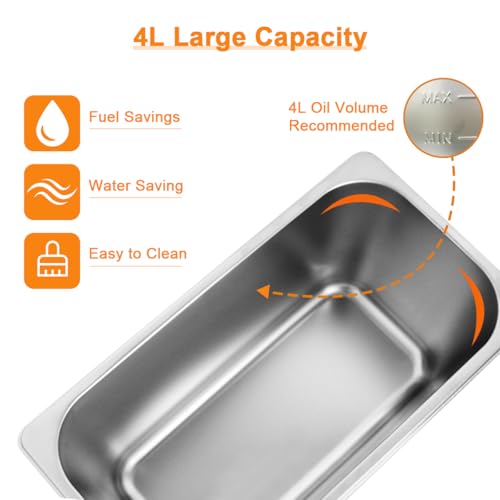 4L Electric Deep Fryer, 2000W Deep Fat Fryer with Adjustable Temperature Control Stainless Steel Frying Basket Lid, Electric Oil Frying Machine for French Fries Chicken Wings Home Kitchen Restaurants