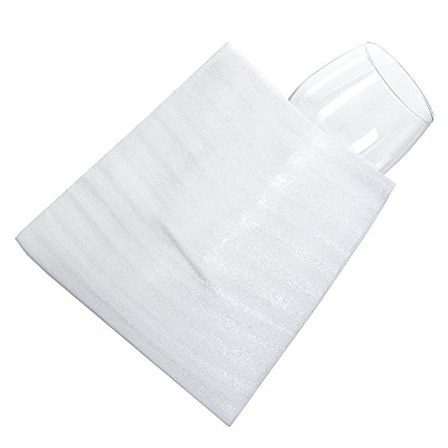 Foam Wrap Cup Pouches 7 3/8" x 7 1/2" (60 Count), Cushion Pouches to Protect Dishes, Glasses, Porcelain & Fragile Items, Packing Supplies for Moving by California Basics