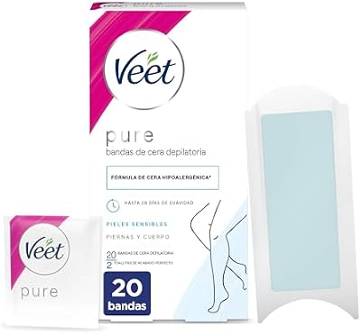 BANDAS DE CERA depilatorias corporales pure piel sensible 20 u