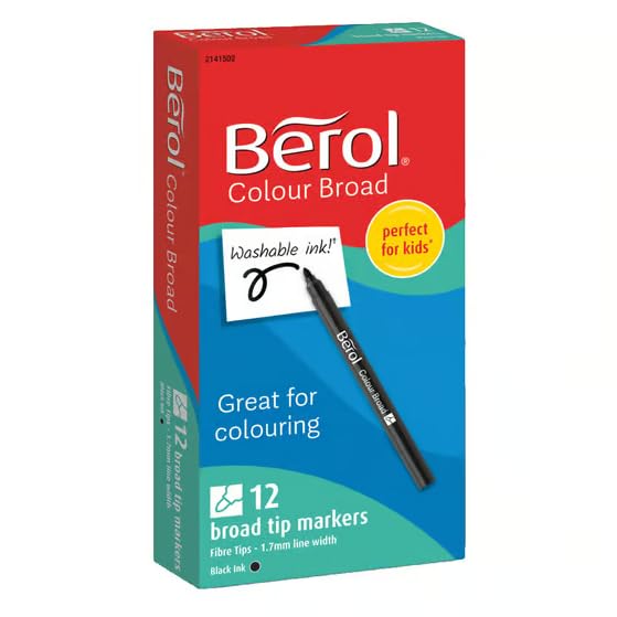 Berol Colourbroad Marker Pk12 - Black